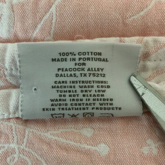 Peacock Alley Bird Print Baby Girls Blanket Pink & White Cotton Made In Portugal - Picture 8 of 8